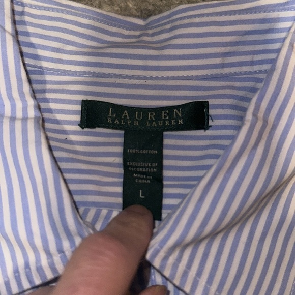 Lauren Ralph Lauren Striped Tunic/Dress with Embroidered RLL on pocket size L - Picture 5 of 5